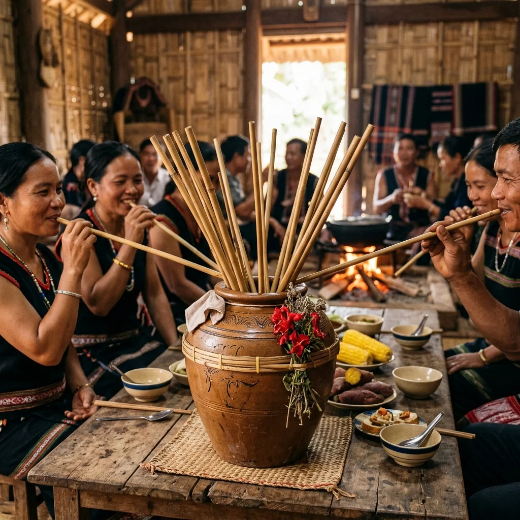 Rượu cần Tây Nguyên: Linh hồn của mọi lễ hội buôn làng